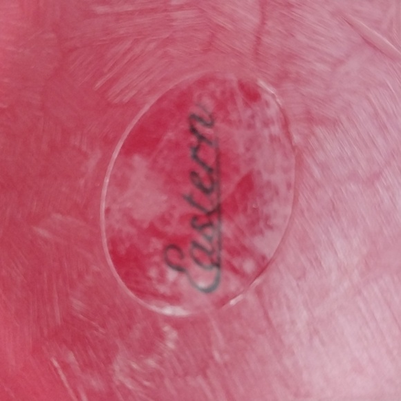 Eastern Art Glass Blown Red & White Cased Vase with Black/Yellow Abstract Design - Picture 6 of 8